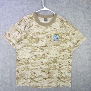 Wounded Warrior Poker Run Shirt Mens XL Camo Marine Corps League 2010 USA Tee